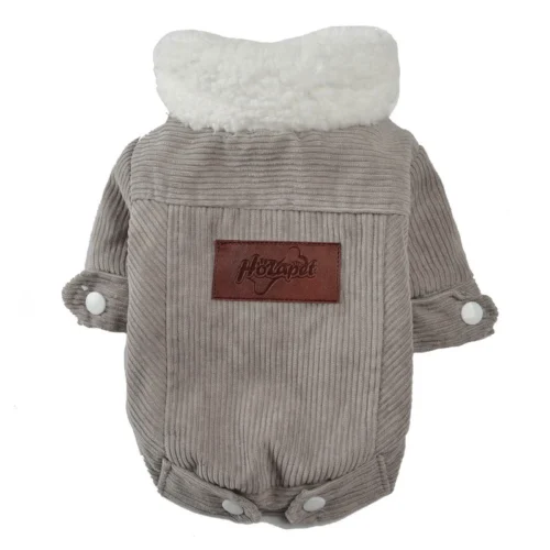 Corduroy & Sherpa-Lined Pet Jacket